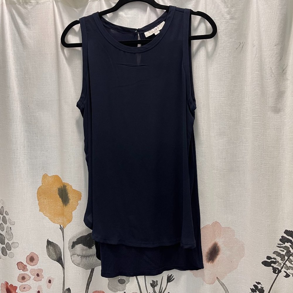 Loft Tunic Length Mixed Media Shell